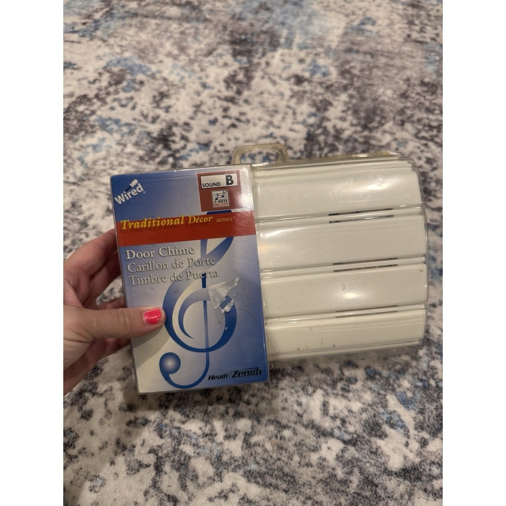 Heath Zenith Wired Doorbell Chime White Sound B Traditional Decor NEW 2 Notes